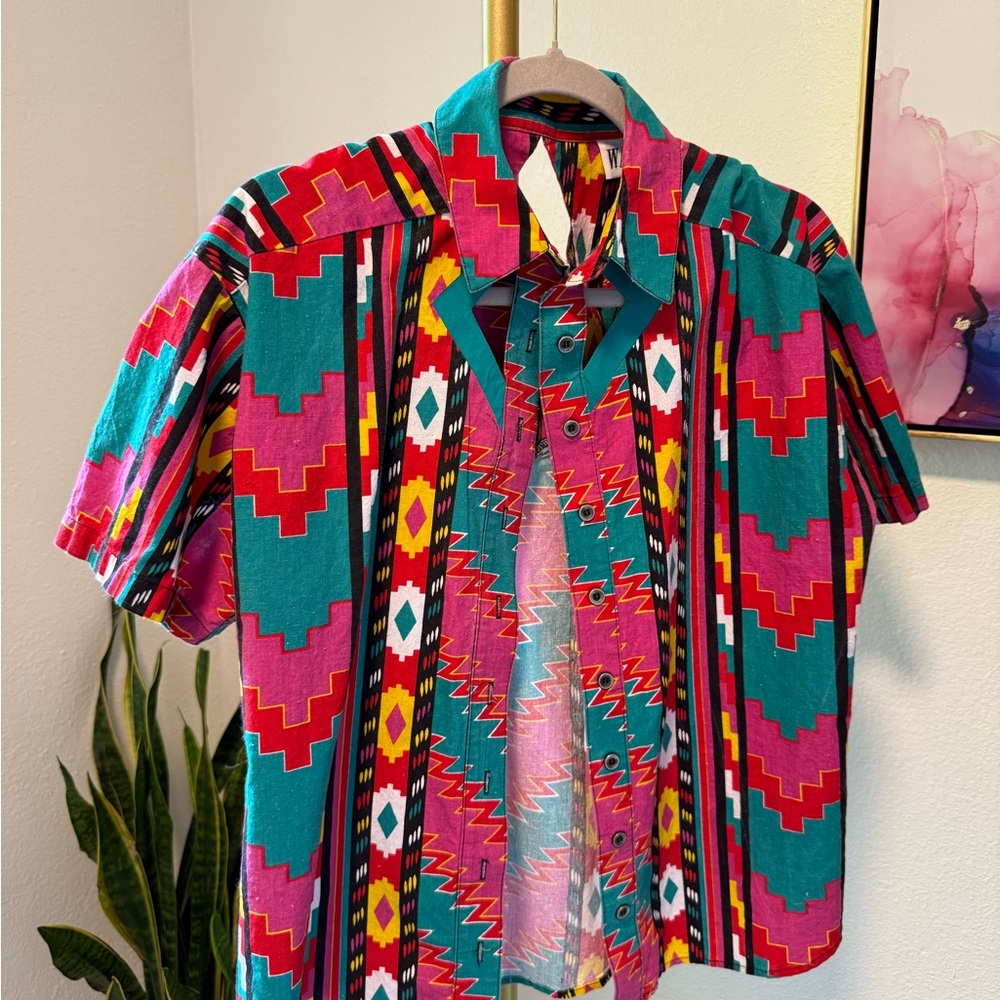 Colorful Geometric Button Down Shirt